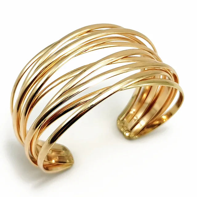 Round Chain Charms Cuff Bracelet