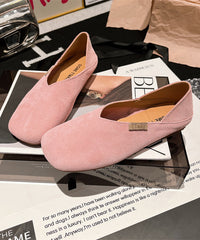 Yellow Suede Loafer Shoes Comfortable Splicing