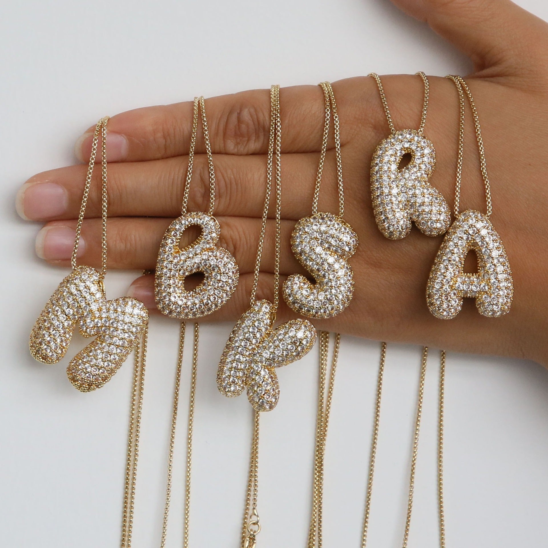 Bubble English Letter Necklace