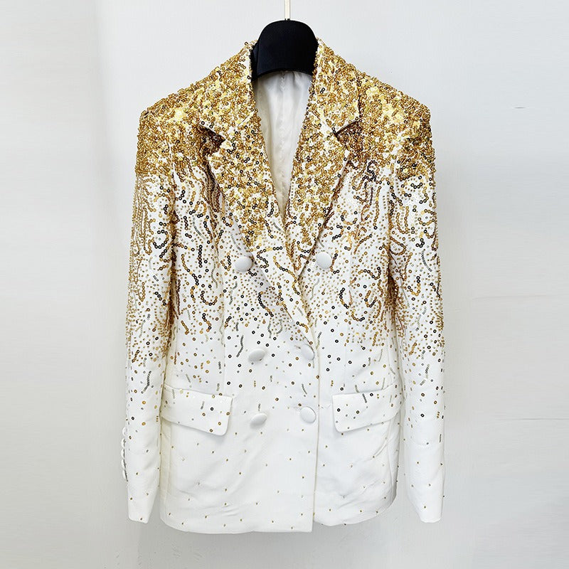 Sequined Double Breasted Blazer