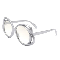 Oval Hollow Frame Sunglasses