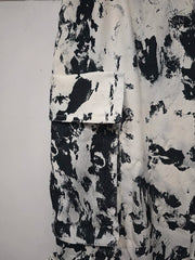 Multi Pockets Print Straight Loose Cargo Pants