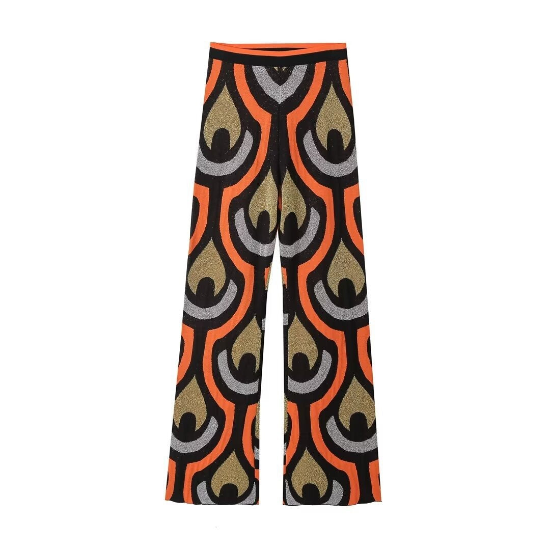 Retro Knitted Top+Pants Set