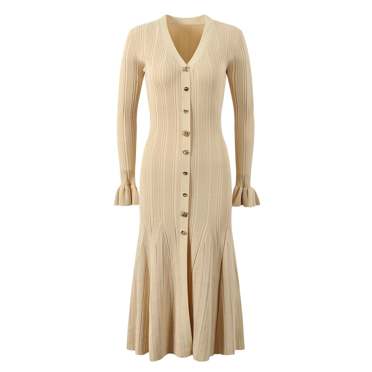 Slim Knit Fish Tail Long Dress