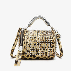 Classic Handmade Rhinestone Cylinder Shoulder Bag