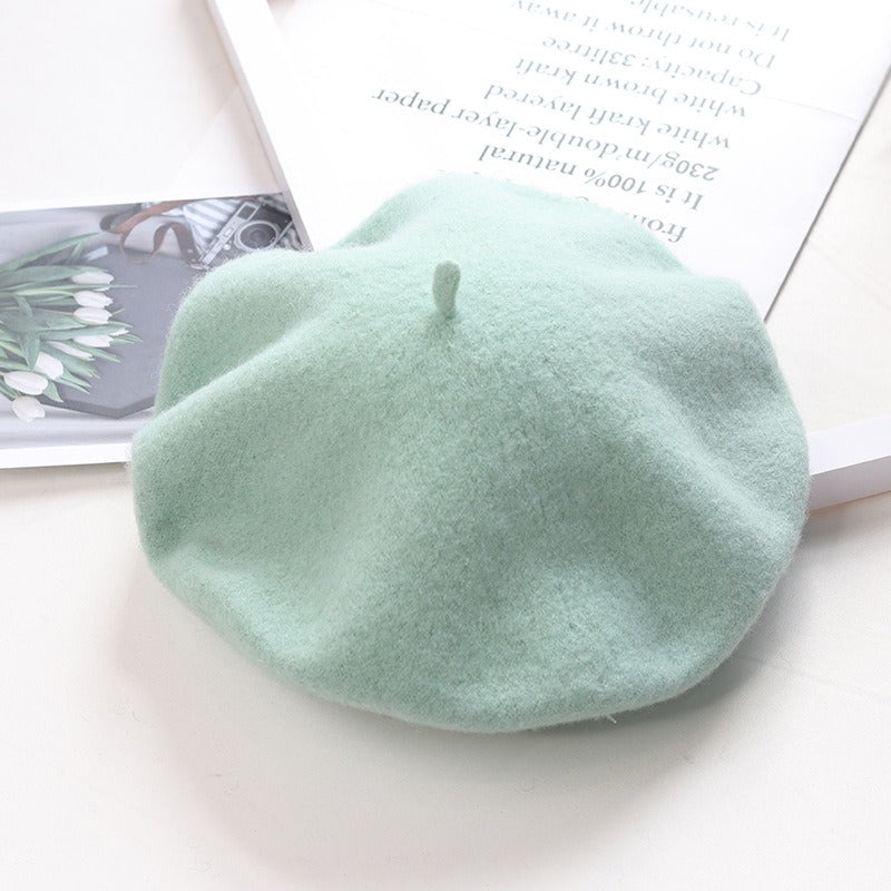 Round Top Knitted Wool Beret