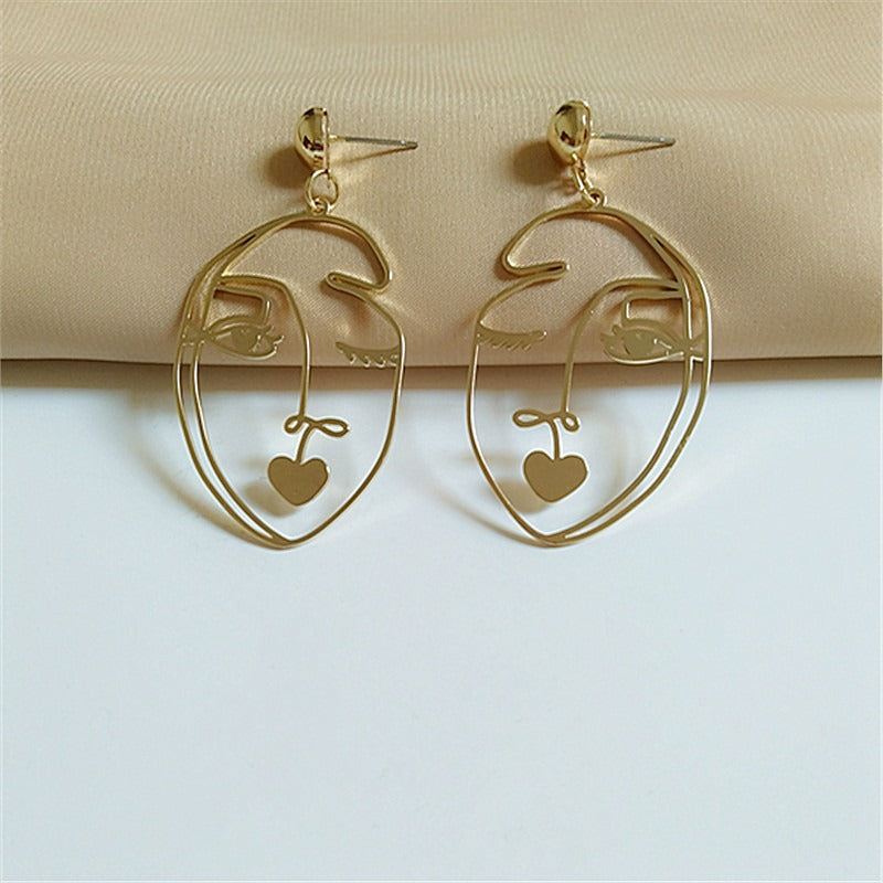 Wink Face Hollow Earrings