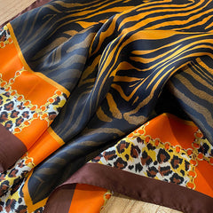 Tiger Print Small Square Scarf