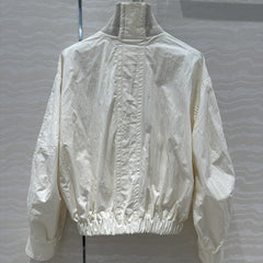 Thick Collar Buttoned Zip Up Front Pocket Jacket