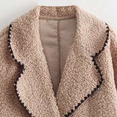 Stitching Loose Casual Wool Coat