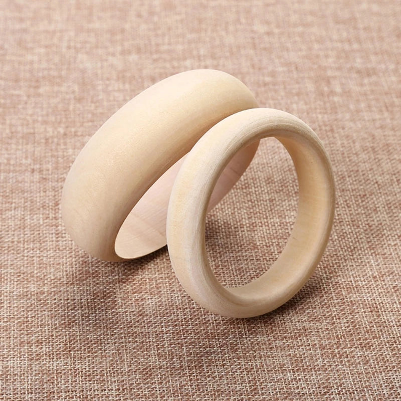 6 Pieces Blank Wood DIY Painting Bangle Bracelets