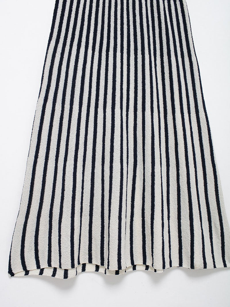 Striped Sleeveless Knitted A-Line Dress