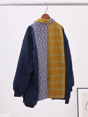 Combination Plaid Lattice Spliced Jacket