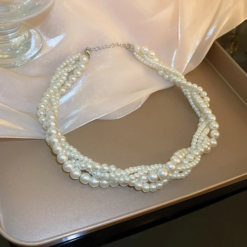 Twining Pearl Choker Necklace