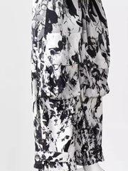 Multi Pockets Print Straight Loose Cargo Pants