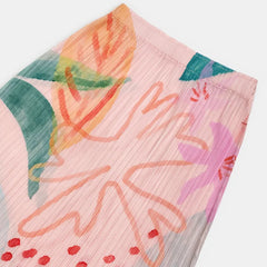 Soft Floral Pleated Mid-Calf Skirt