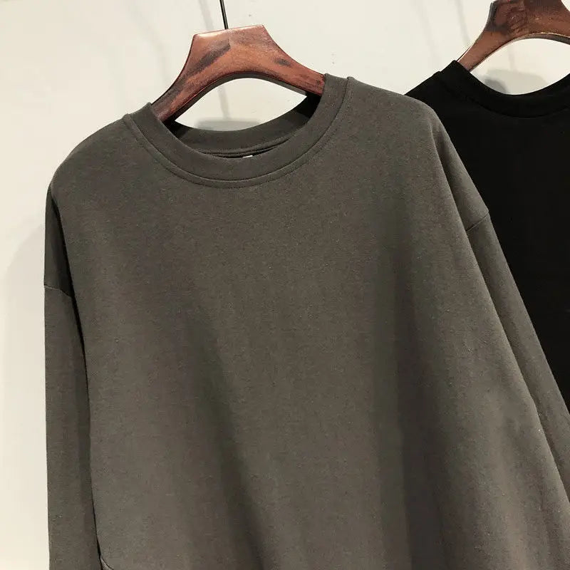 Unique Solid Long Sleeved Loose T-Shirt