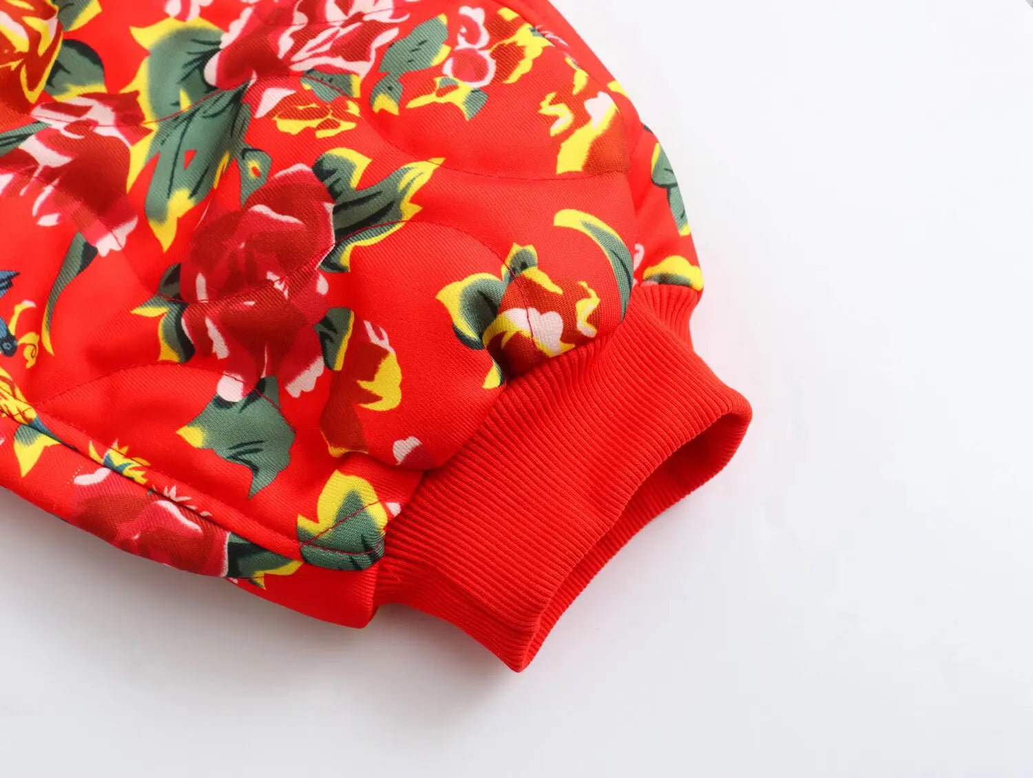 Oriental Floral Padded Jacket