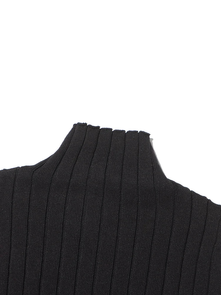 Patchwork Sheer Ribbed Cutaway Top