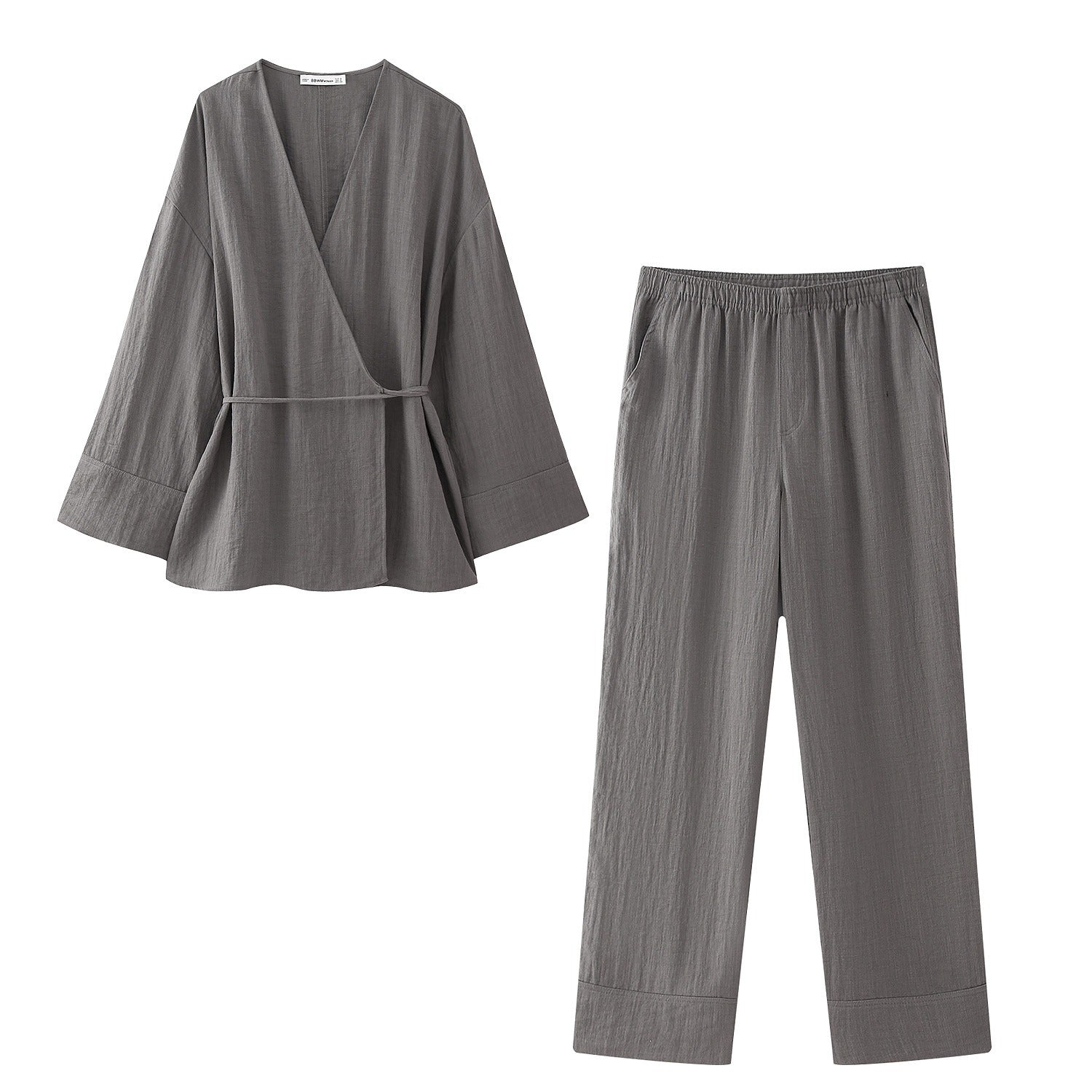 Solid Kimono Style Top + Pants