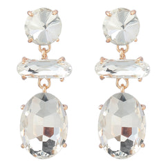 Diamond Alloy Multi-layered Geometric Earrings