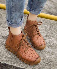 Boutique Black Boots Lace Up Warm Fleece Platform Boots