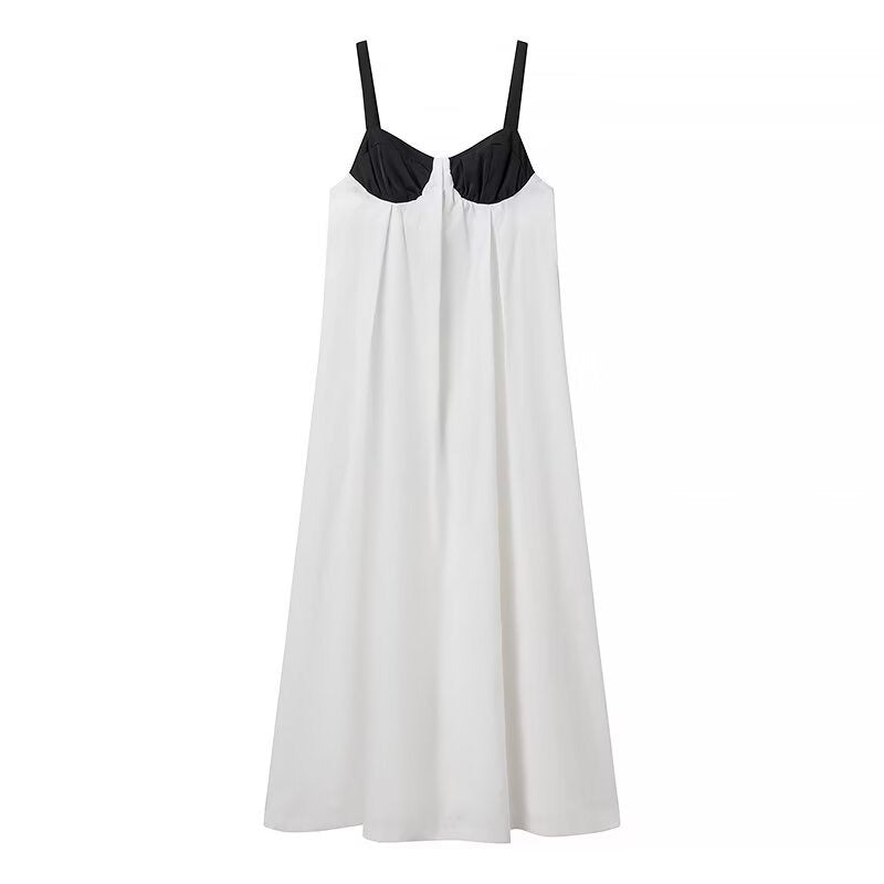 Color Block Back Lace Up Dress