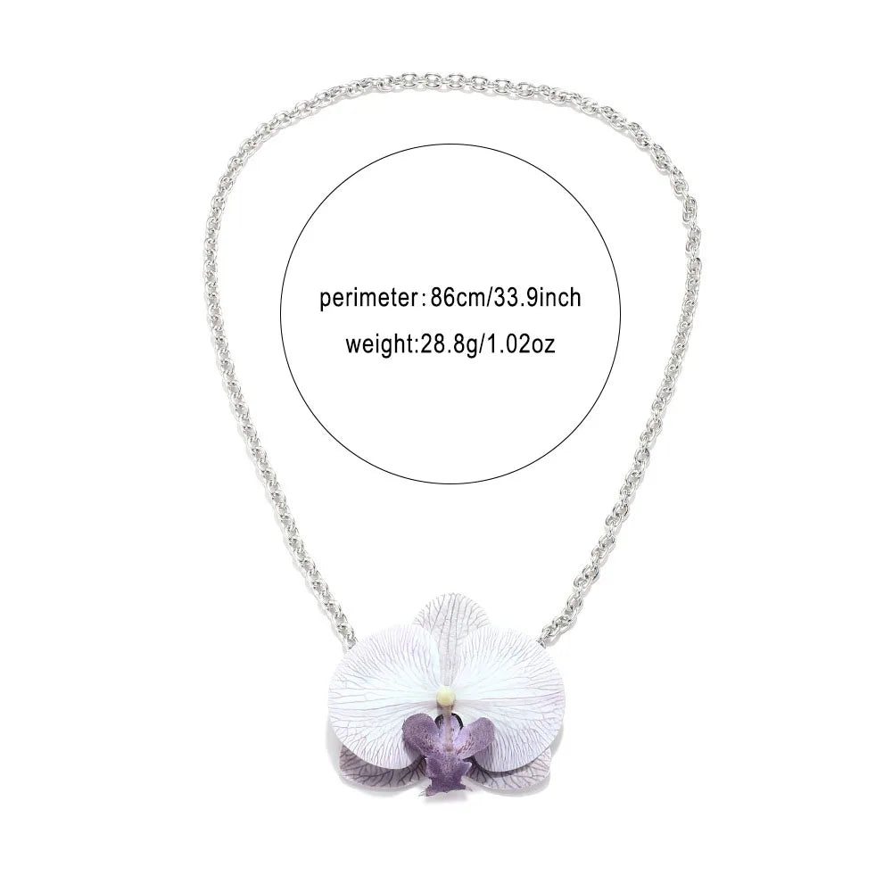 Flower Pendant Necklace + Earrings Set