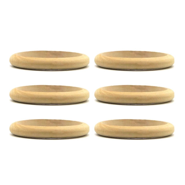 6 Pieces Blank Wood DIY Painting Bangle Bracelets