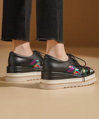 Chinese Style Yellow Embossed Wedge Shoes Lace Up