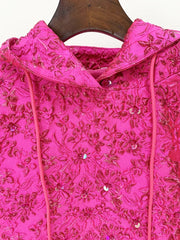Jacquard Beaded Loose Hoodie