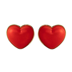 3D Red Love Earrings