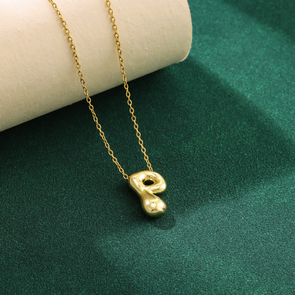 Bubble 26 English Letter Pendant Necklace