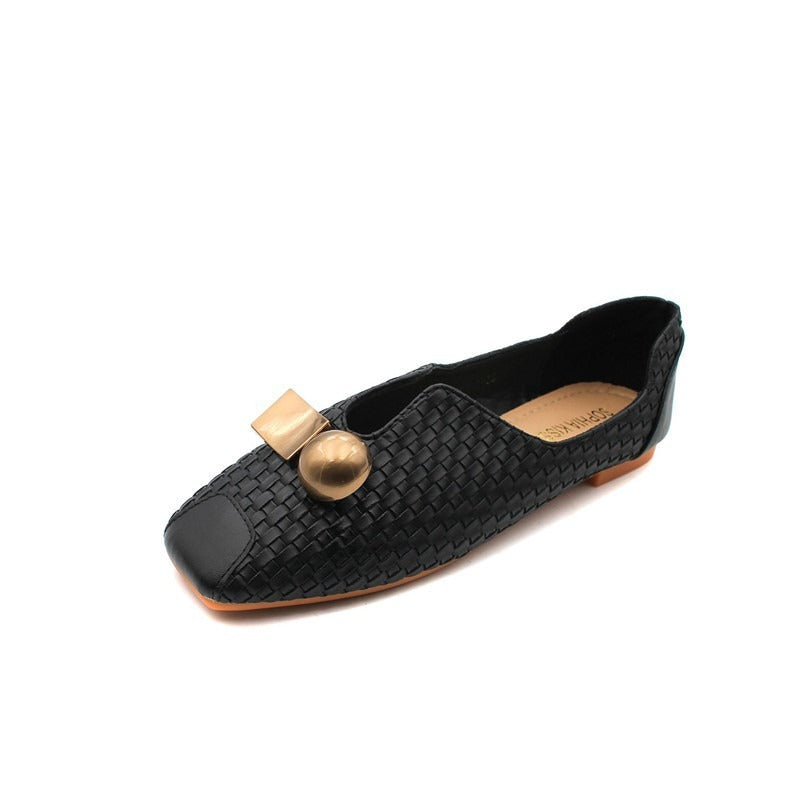 Classic Square Toe Soft Bottom Flat Shoes