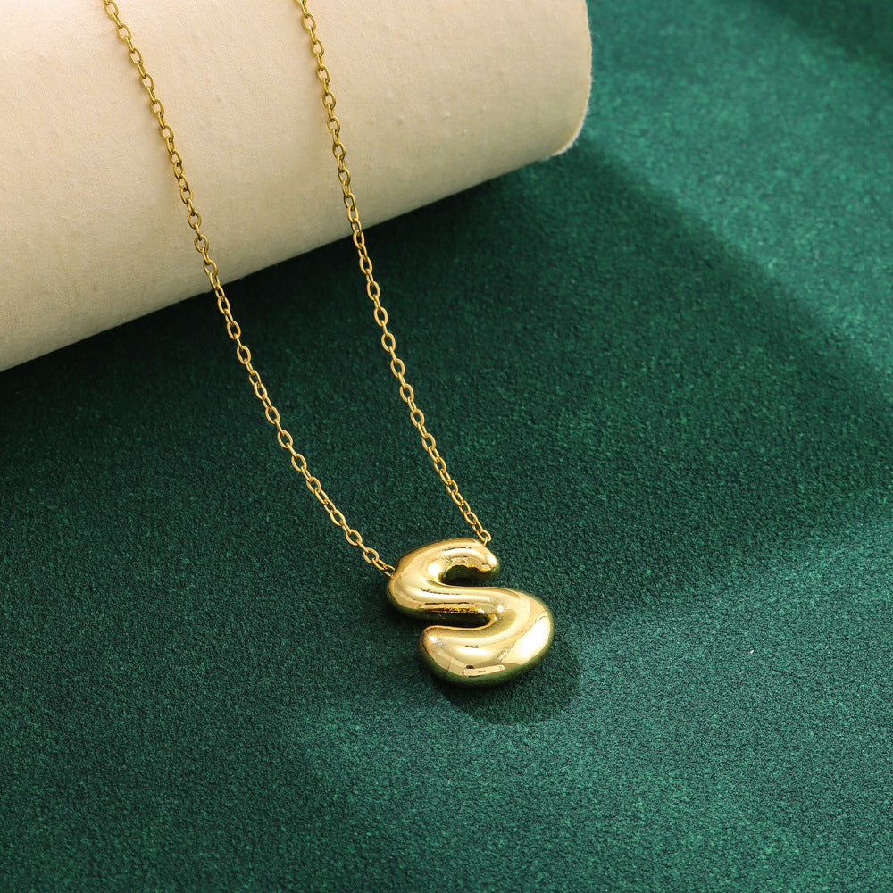 Bubble 26 English Letter Pendant Necklace