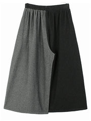 Swirly Patchwork Denim Wide Pants