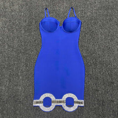 Rhinestone Hollow Bandage Dress