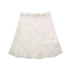 Pearly Sweater+Mini Skirt Knitted Set