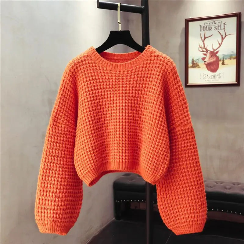 O-Neck Knitted Pullover Loose Sweater