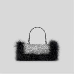 Fur Diamond Clutch Bag