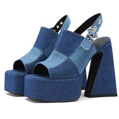 Splice Denim Sandals