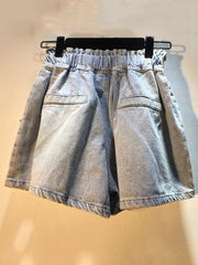 Embellished High Waist Wide Leg Cowboy Shorts