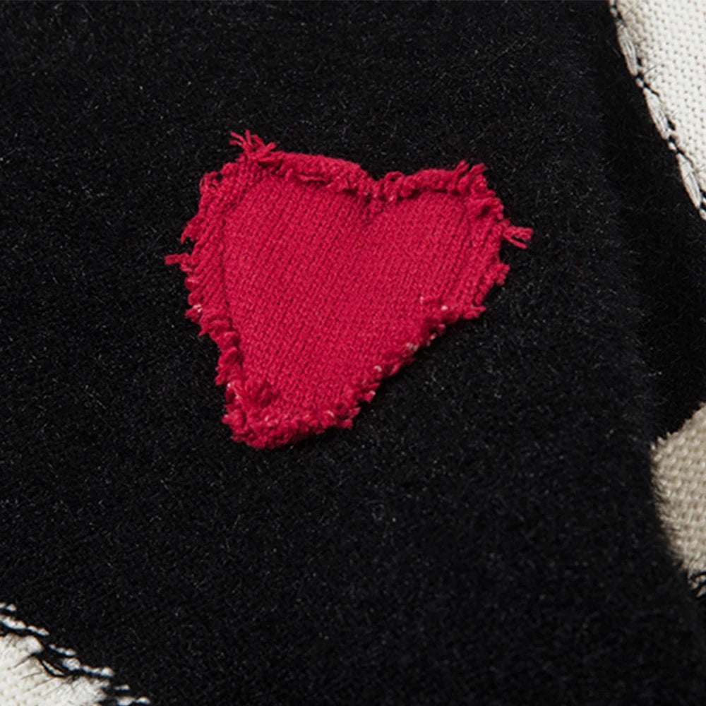 Red Heart Distressed Knit Sweater