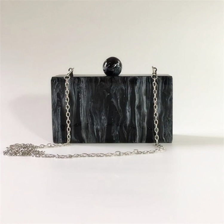 Marble Grain Acrylic Crossbody Box Bag