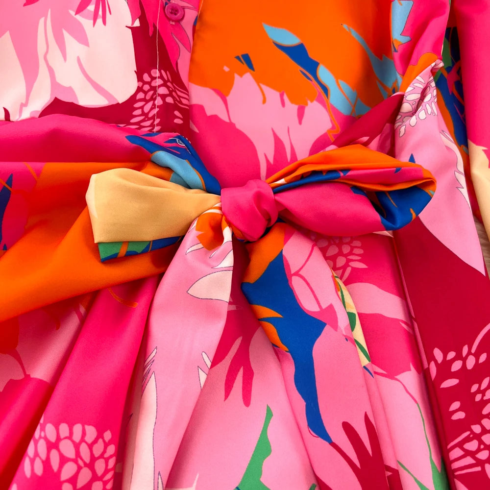 Multicolor Shirt+Pants Pleated Set