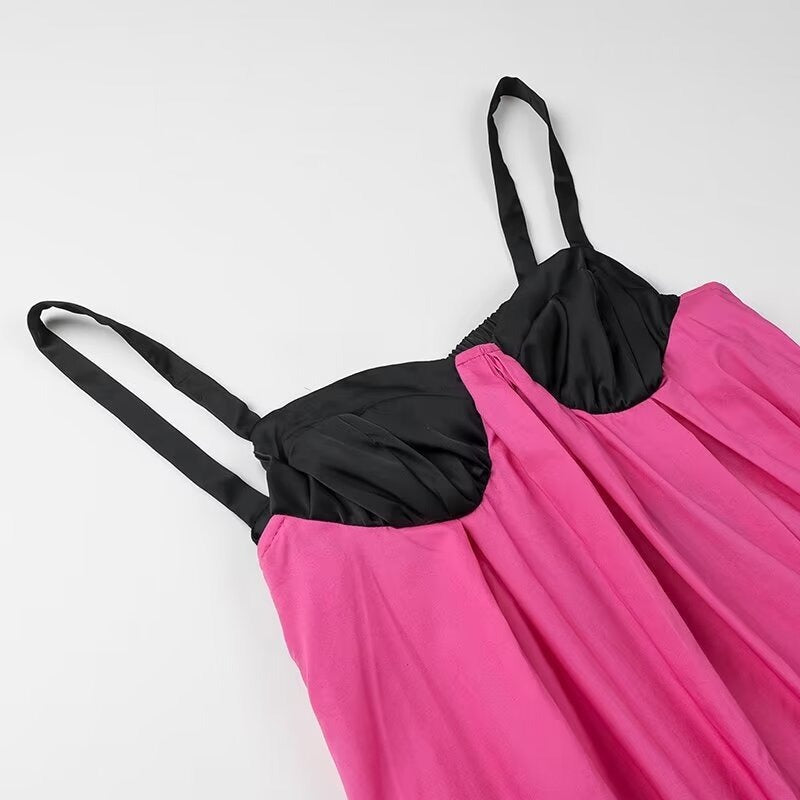 Color Block Back Lace Up Dress