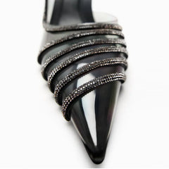 Slingback Transparent Pointed Toe Stiletto Pumps