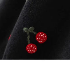 Strawberry Crochet Long Sleeve Knit Sweater