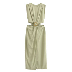 Buckled Hollow Waist Dress