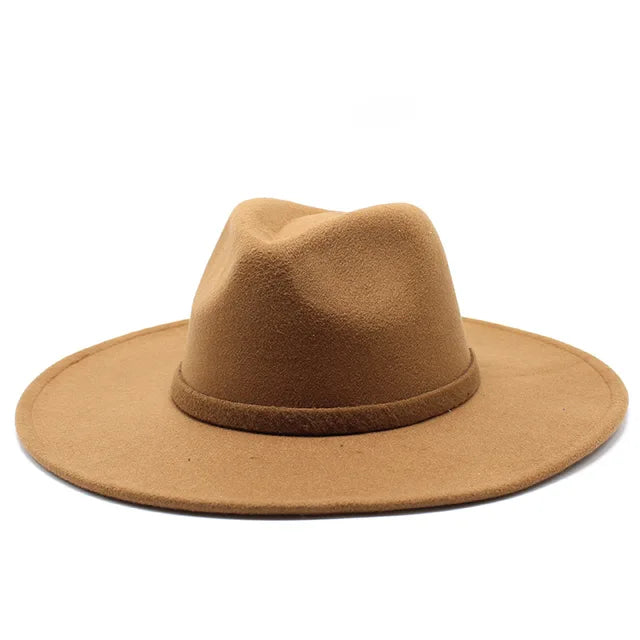 Wide Brim Felt Fedora Hat